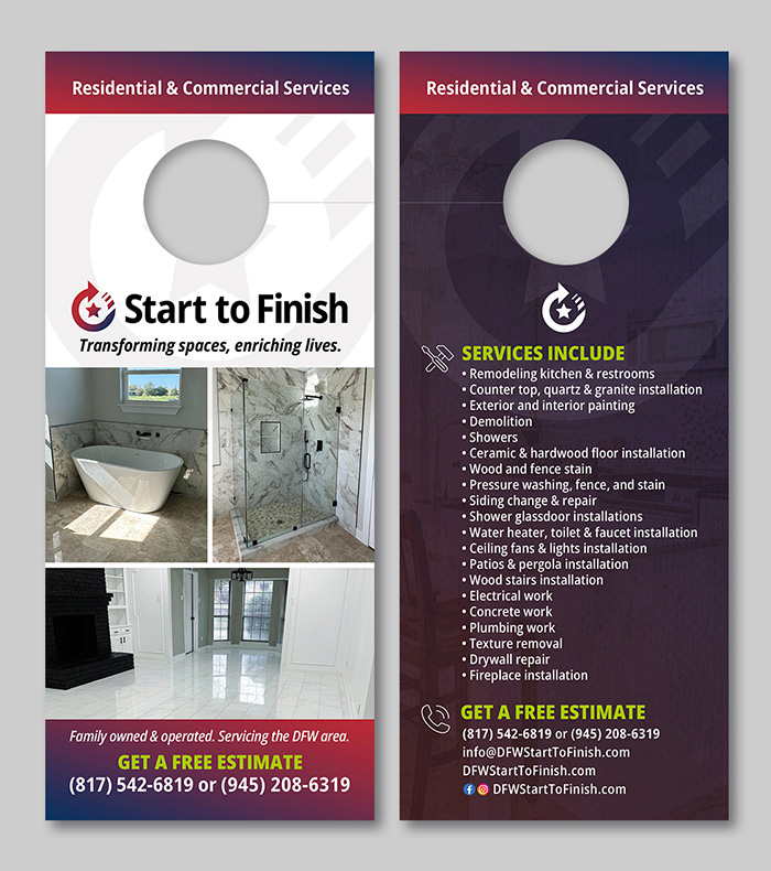 Start to Finish Door Hangers